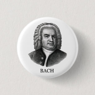 Johann Sebastian Bach, schwarz Button
