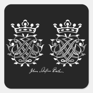 Johann Sebastian Bach Siegel Quadratischer Aufkleber