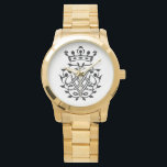 Johann Sebastian Bach Siegel Wappen Monogram Insig Armbanduhr<br><div class="desc">Johann Sebastian Bach Geschenke sind Musikgeschenke: Das Siegel / Insignien / Wappen / Monogramm von Johann Sebastian Bach selbst entworfen. Die Krone im Siegel hatte 7 Buttone für 250 Jahre. Heute wissen wir,  dass die Krone nur 5 Buttone zeigt.</div>