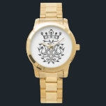 Johann Sebastian Bach Siegel Wappen Monogram Insig Armbanduhr<br><div class="desc">Johann Sebastian Bach Geschenke sind Musikgeschenke: Das Siegel / Insignien / Wappen / Monogramm von Johann Sebastian Bach selbst entworfen. Die Krone im Siegel hatte 7 Buttone für 250 Jahre. Heute wissen wir,  dass die Krone nur 5 Buttone zeigt.</div>