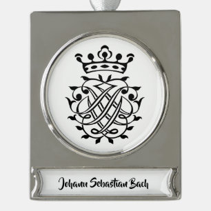 Johann Sebastian Bach Siegel Wappen Monogram Insig Banner-Ornament Silber
