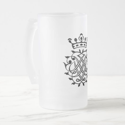 Johann Sebastian Bach Siegel Wappen Monogram Insig Mattglas Bierglas (Vorderseite Links)