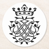 Johann Sebastian Bach Siegel Wappen Monogram Insig Runder Pappuntersetzer (Vorderseite)