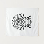 Johann Sebastian Bach Siegel Wappen Monogram Insig Wandteppich (Vorderseite (Horizontal))