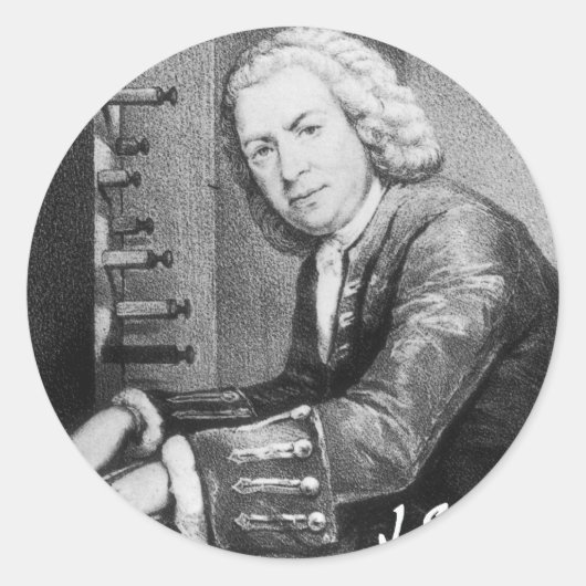 Johann Sebastian Bach Stuff Runder Aufkleber (Vorderseite)
