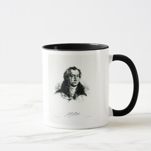 Johann Wolfgang Goethe graviert durch Delacroix Tasse (Rechts)