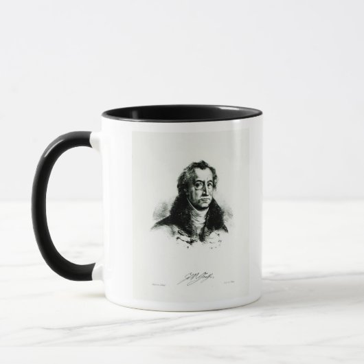 Johann Wolfgang Goethe graviert durch Delacroix Tasse (Links)