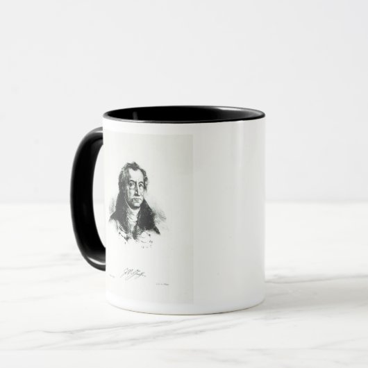 Johann Wolfgang Goethe graviert durch Delacroix Tasse (Vorderseite Links)