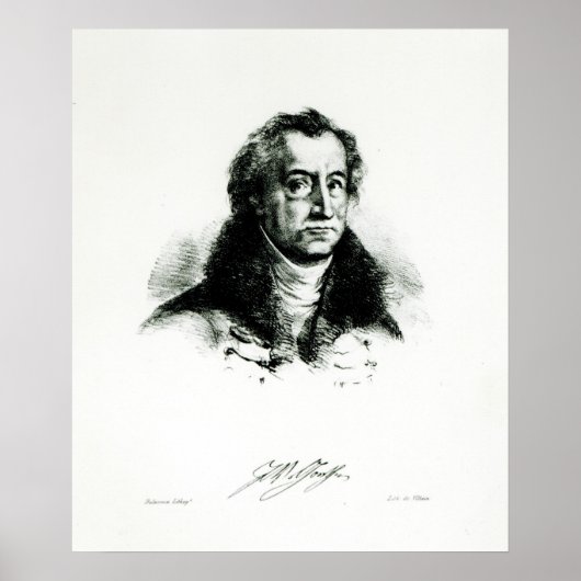 Johann Wolfgang Goethe in Gravur von Delacroix Poster (Vorne)