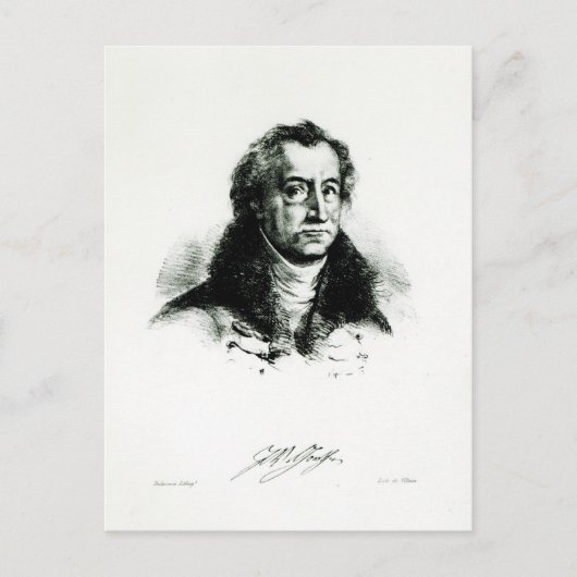 Johann Wolfgang Goethe in Gravur von Delacroix Postkarte (Vorderseite)