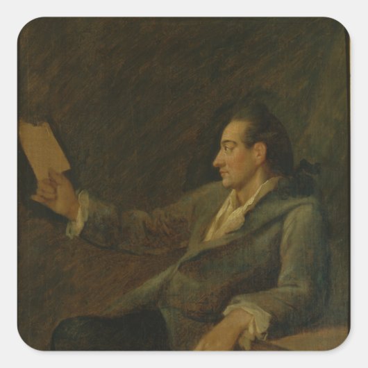 Johann Wolfgang von Goethe, 1775 Quadratischer Aufkleber (Vorderseite)