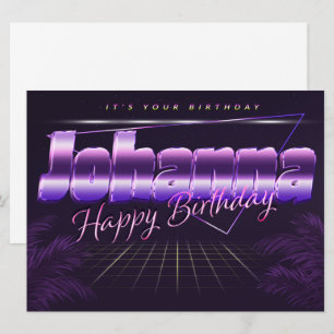 Johanna Name Vorname lila retro Karte Geburtstag