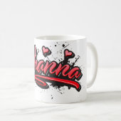 Johanna red Heart Graffiti Tasse Kaffeetasse (VorderseiteRechts)