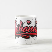 Johanna red Heart Graffiti Tasse Kaffeetasse (Mittel)