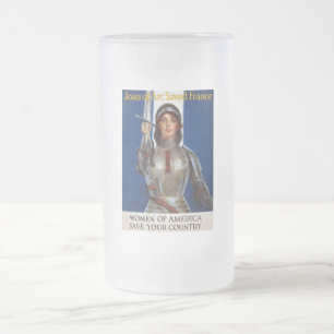 Johanna von Orléans französische Heldin, Ritterin Mattglas Bierglas