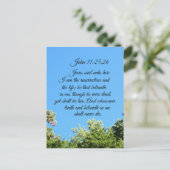 Johannes 11:25,26 Jesus sprach zu ihr, ich bin der Postkarte (Stehend Vorderseite)