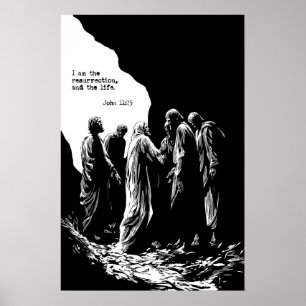 Johannes 11,25 Auferstehungskunst Druck Ich bin di Poster