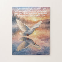 Johannes 14:27 Christliche weiße Taube Puzzle