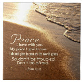 Johannes 14:27 Jesus sagt: "Friede, den ich mit di Fliese (Vorderseite)