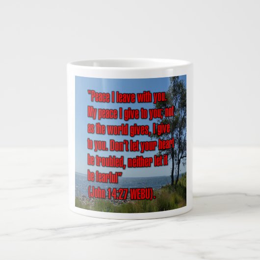 Johannes 14:27 WEBU Mug Jumbo-Tasse (Vorderseite)