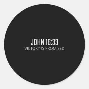 Johannes 16_33 - Sieg ist versprochen Bibel religi Runder Aufkleber
