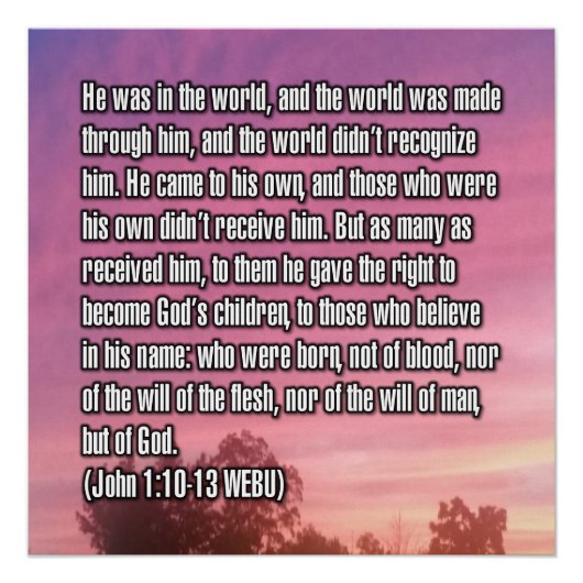 Johannes 1:10-13 WEBU Poster (Vorderseite)