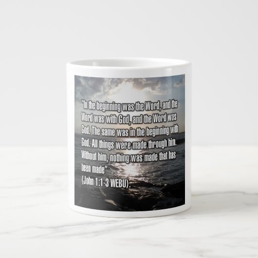 Johannes 1:1-3 WEBU Mug Jumbo-Tasse (Vorderseite)
