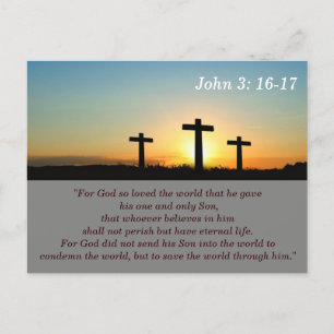 Johannes 3:16-17 Denn also hat Gott die Welt gelie Postkarte