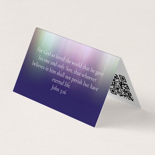 Johannes 3:16 Benutzerdefinierte moderne QR-Code-K Visitenkarten (Vorderseite)