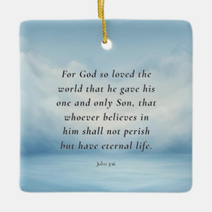 Johannes 3:16 Bibelvers Bild Keramikornament