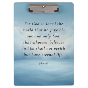 Johannes 3:16 Bibelvers Bild Klemmbrett