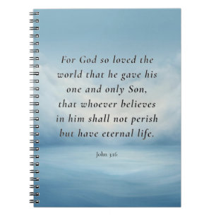 Johannes 3:16 Bibelvers Bild Notizblock