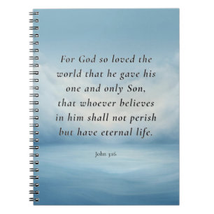 Johannes 3:16 Bibelvers Bild Notizblock