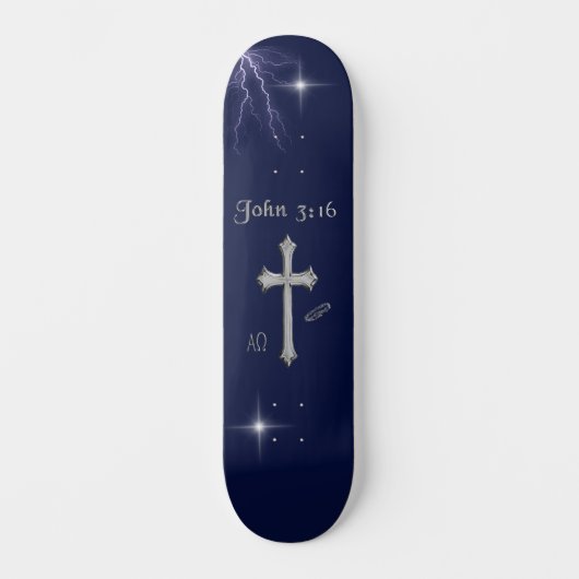 Johannes 3:16 Bibelvers Skateboard (Vorderseite)