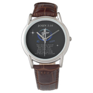Johannes 3,16 Christ  Armbanduhr