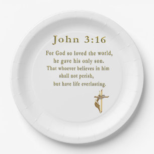 Johannes 3,16 christliche Geschenke Pappteller