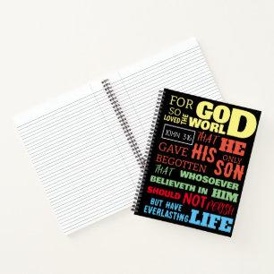 JOHANNES 3:16 DENN GOTT HAT DIE WELT SO GELIEBT NOTIZBLOCK