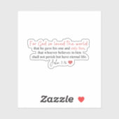 Johannes 3:16 Denn so liebte Gott die Welt Aufkleber (Blatt)