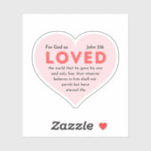 Johannes 3:16 Denn so liebte Gott die Welt Aufkleber (Blatt)