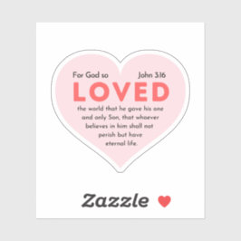 Johannes 3:16 Denn so liebte Gott die Welt Aufkleber