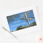 Johannes 3:16 Denn so liebte Gott die Welt Rechteckiger Aufkleber (Umschlag)