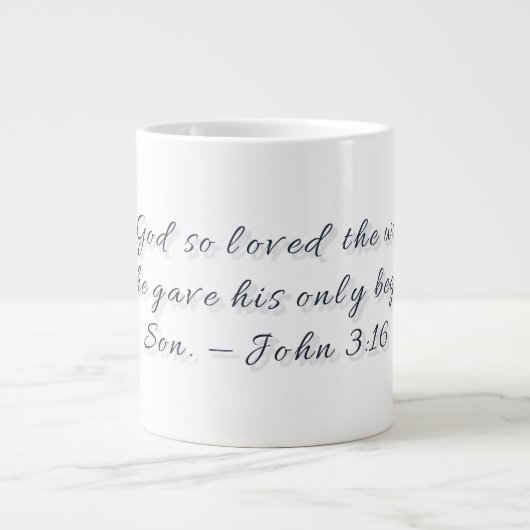 Johannes 3,16, Geschenktasse Jumbo-Tasse (Vorderseite)