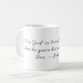 Johannes 3,16, Geschenktasse Kaffeetasse (Vorderseite Links)