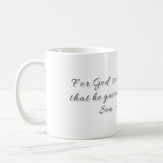 Johannes 3,16, Geschenktasse Kaffeetasse (Links)