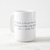 Johannes 3,16, Geschenktasse Kaffeetasse (Vorderseite Links)