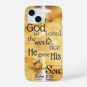 Johannes 3 16 Gott liebte die Welt Bibelvers iPhone 15 Hülle