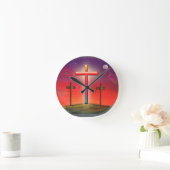 Johannes 3:16 Jesus  dir Runde Wanduhr (Zuhause)