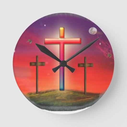 Johannes 3:16 Jesus  dir Runde Wanduhr (Vorderseite)