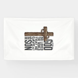 Johannes 3_16 Kreuz Vintage Gravur Christliches De Banner