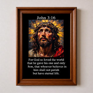 Johannes 3,16 Kreuzigung Passion Christus Dornenkr Poster